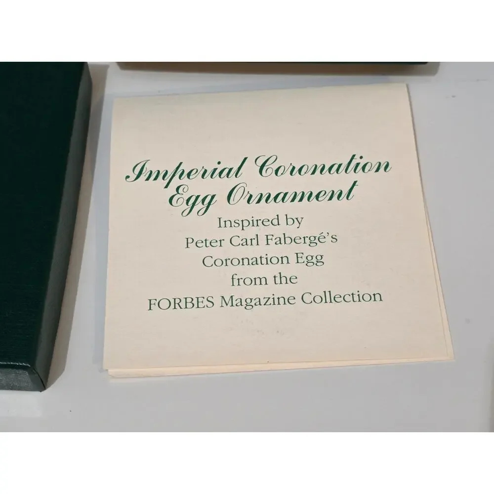 VINTAGE 1998 IMPERIAL CORONATION EGG COACH ORNAMENT BY FORBES 3-D GOLDTONE